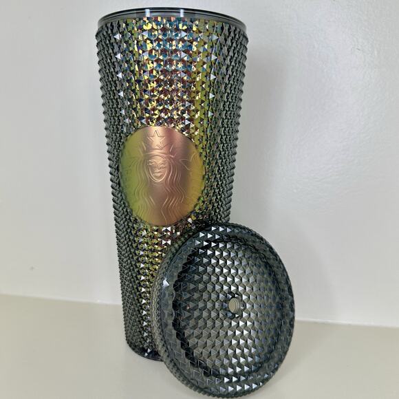 NEW Starbucks Venti Studded Iridescent Black Tumbler 24oz 2020 Unicorn Find RARE - Picture 5 of 6